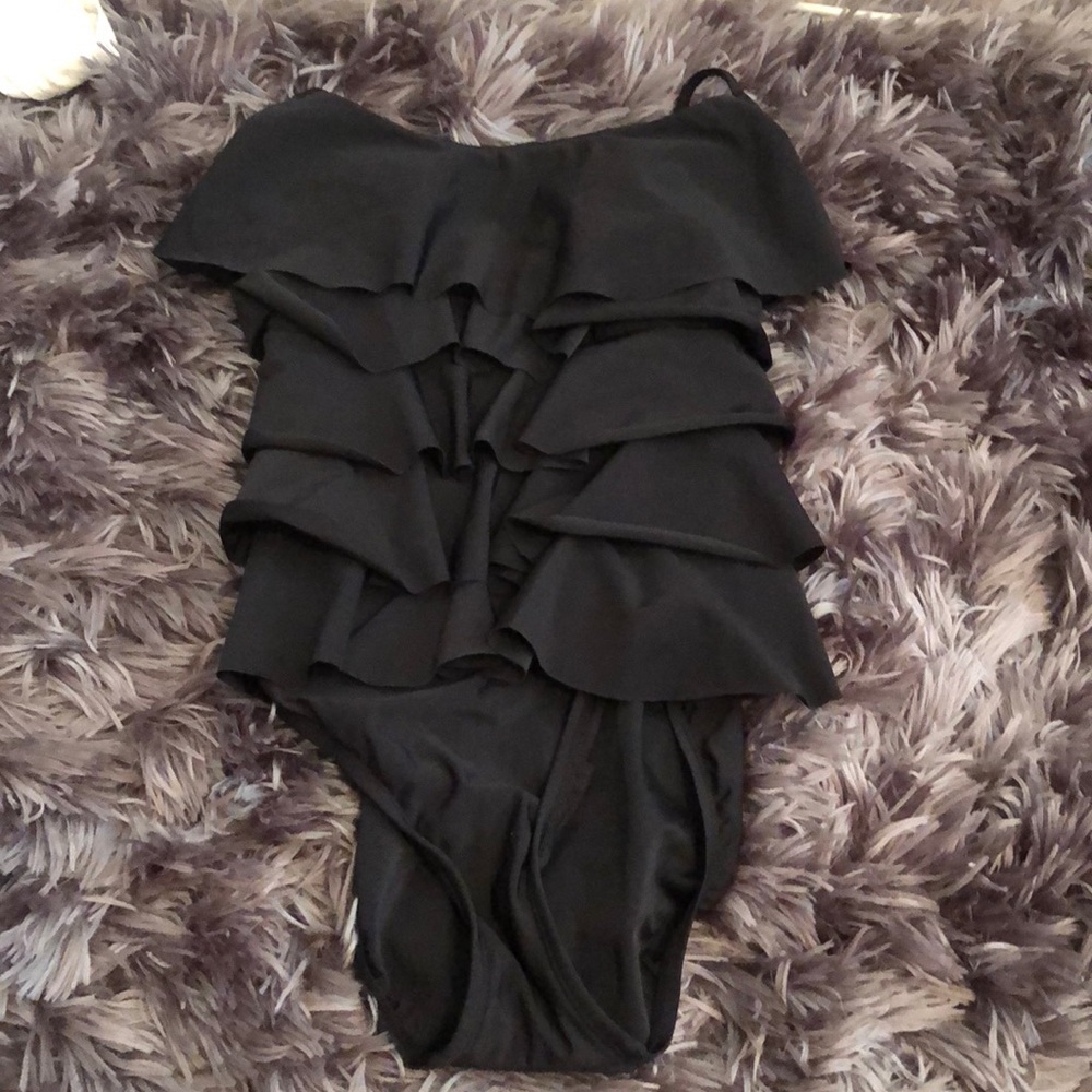 Black one piece swim suit!!!